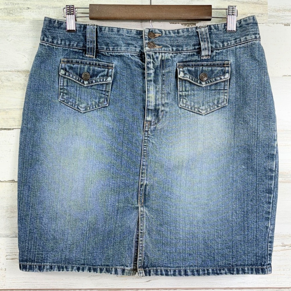Old Navy Womens Denim Blue Size 8 Jean Mini Skirt Y2K Classic Casual